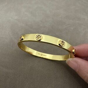 Tory Burch 18K Gold Plated Brass Logo Bracelet